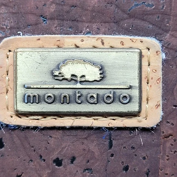 Montado Vegan Cork Backpack Two Toned Tan Brown Taco Flap Minimalist Western - Picture 2 of 12